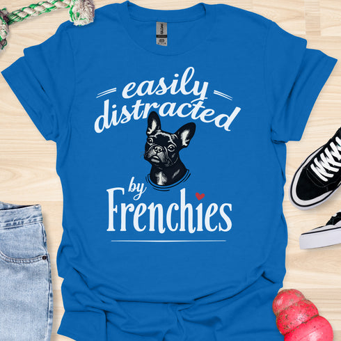 Easily distracted by frenchies - V13 - The Portrait T-Shirt